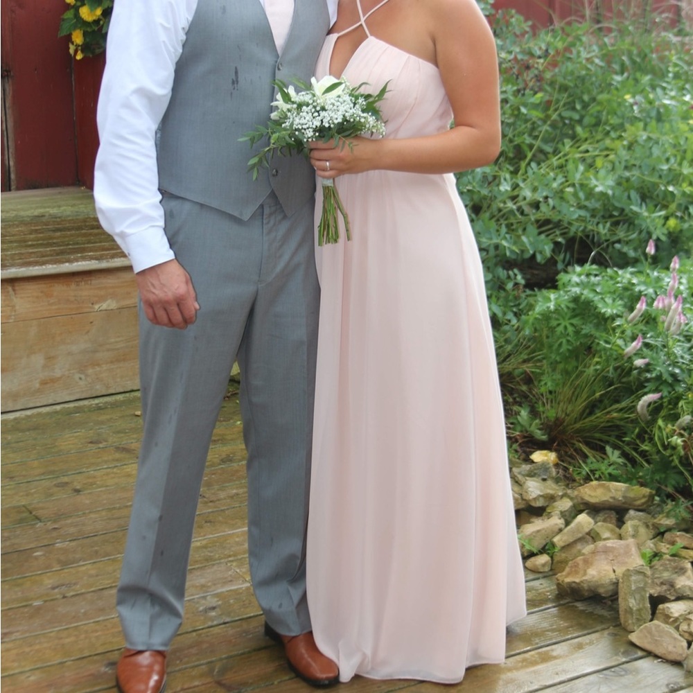 Bill Levkoff Blush Bridesmaids Dress